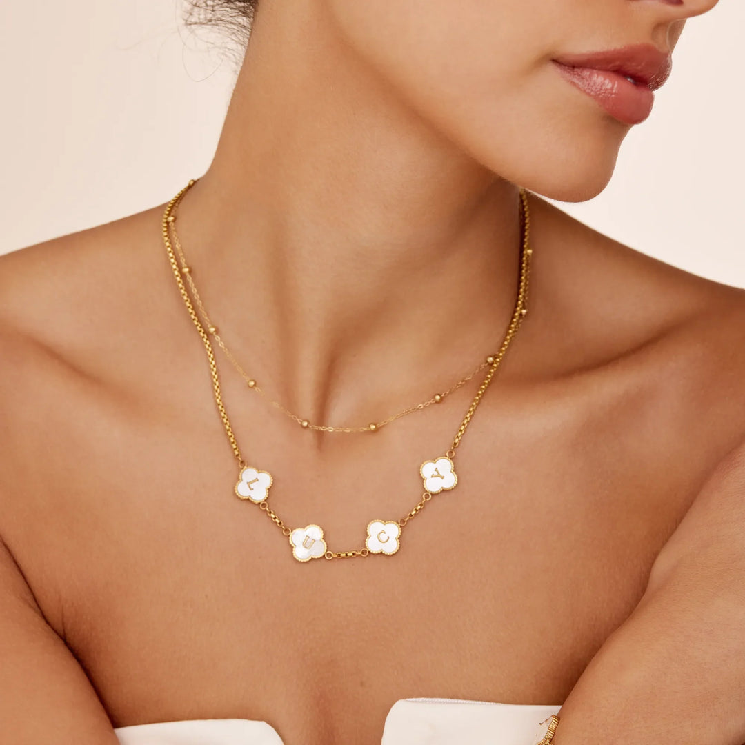 Collana Quadrifoglio Portafortuna Personalizzata