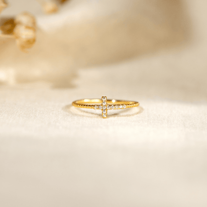CROSS BEADED RING