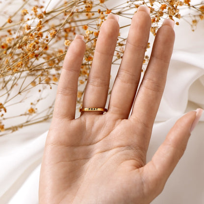 ENGRAVED GOLDEN CROSS RING