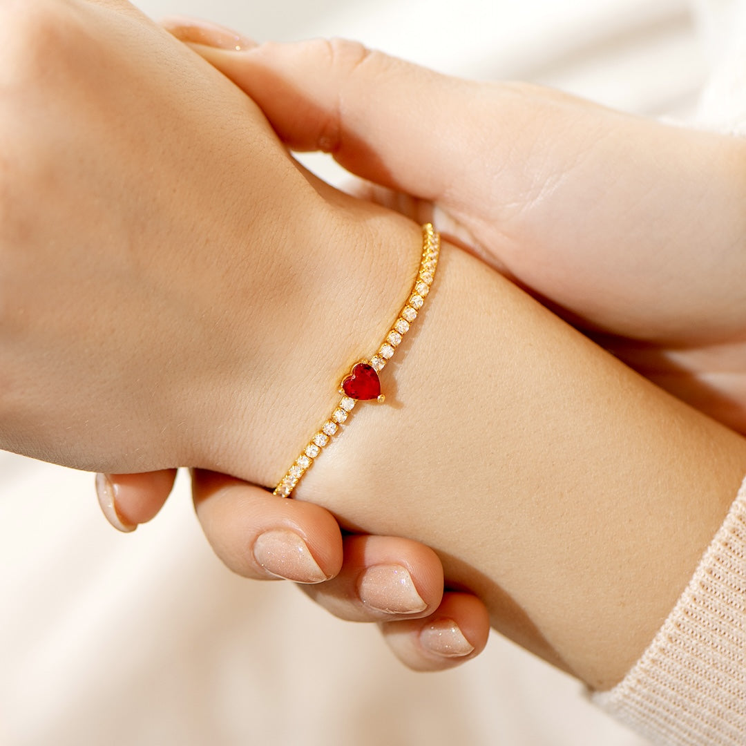 Heart Tennis Bracelet