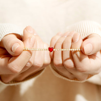 Heart Tennis Bracelet