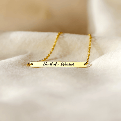 Heart Of A Warrior - Motivational Bar Bracelet