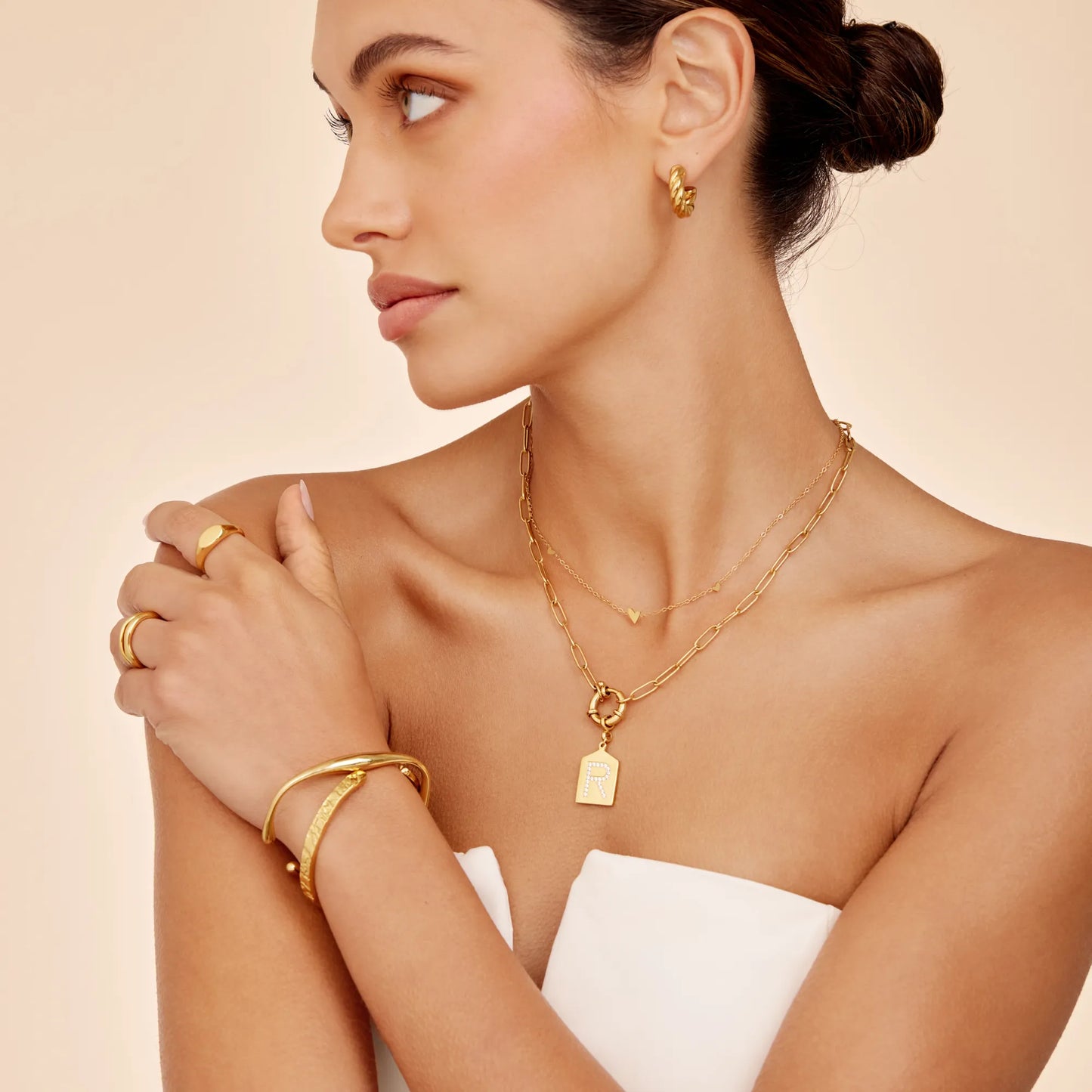 Pavè Initial Pendant Necklace