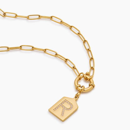 Pavè Initial Pendant Necklace