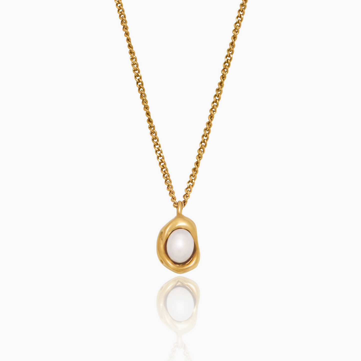 Gilded Pearl Drop Necklace