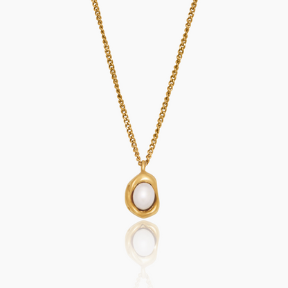 Gilded Pearl Drop Necklace