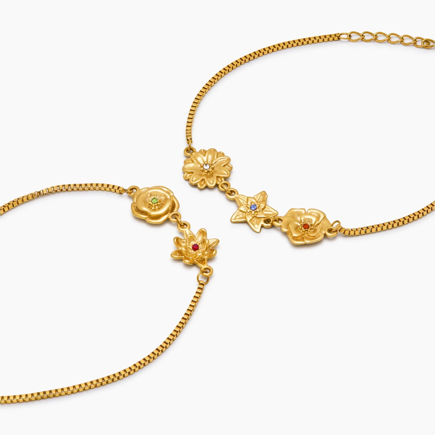 Personalized Birth Flower Charm Bracelet