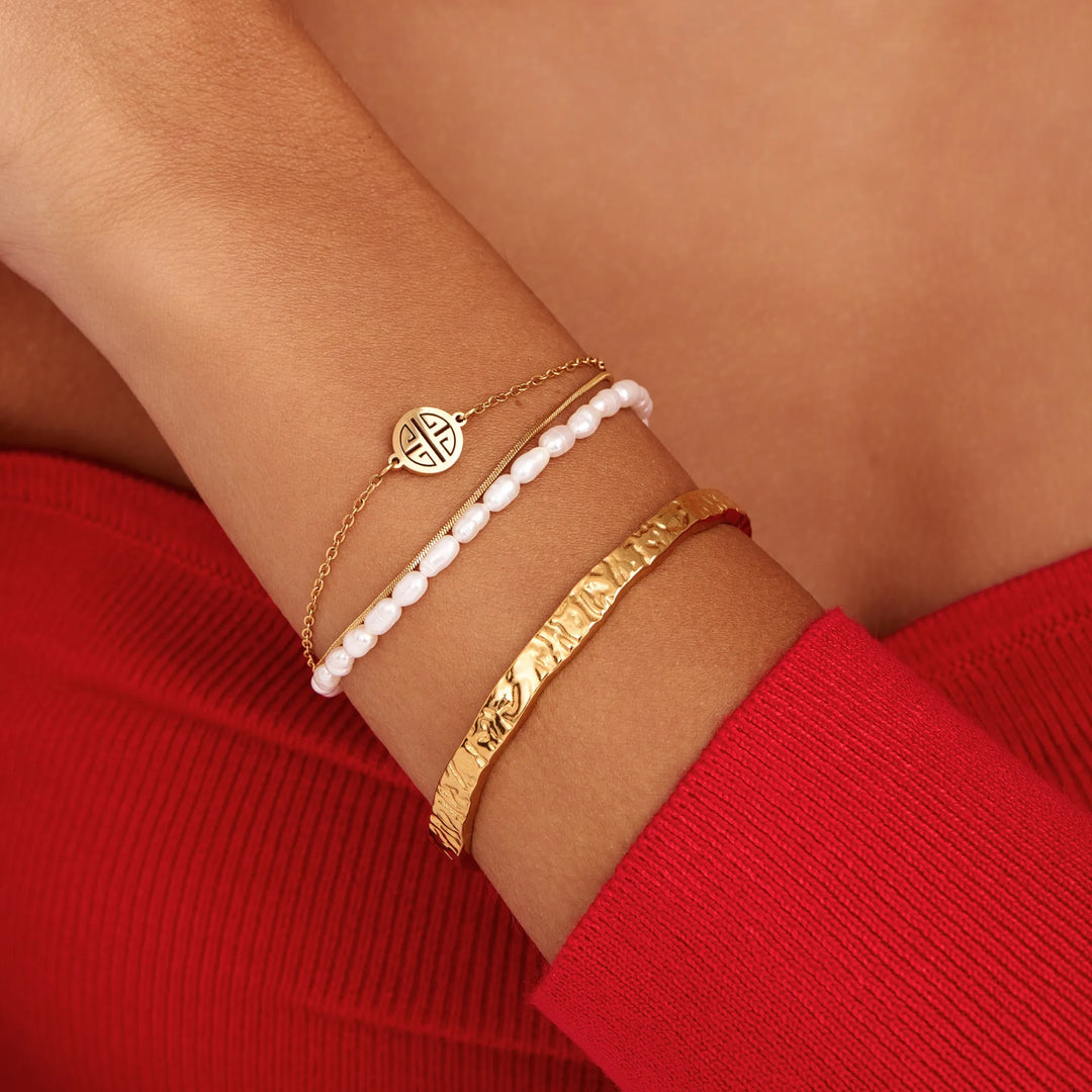 Helios Gold Cuff Bracelet